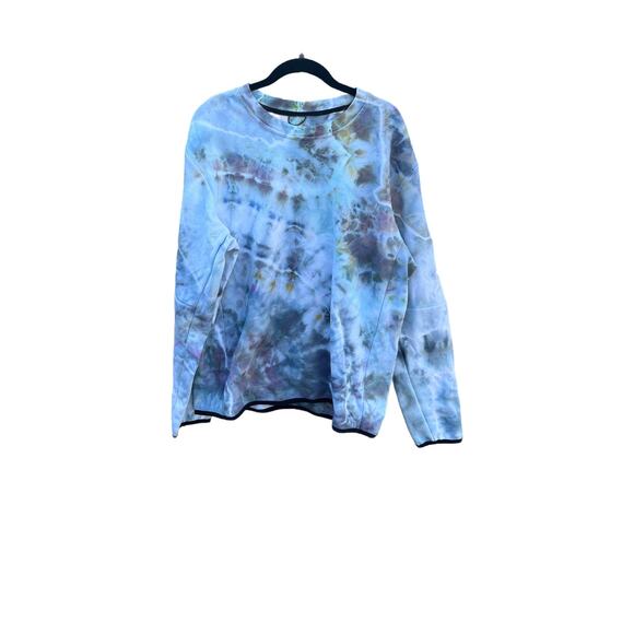 Tie Dye Crewneck Sweatshirt with pocket on Sleeve | Geode Dye - Ice Dye - Picture 1 of 2